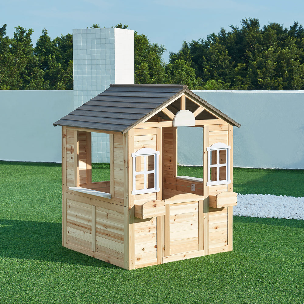 Legehus Acciano 131x113x97 cm fyrretræ [casa.pro]