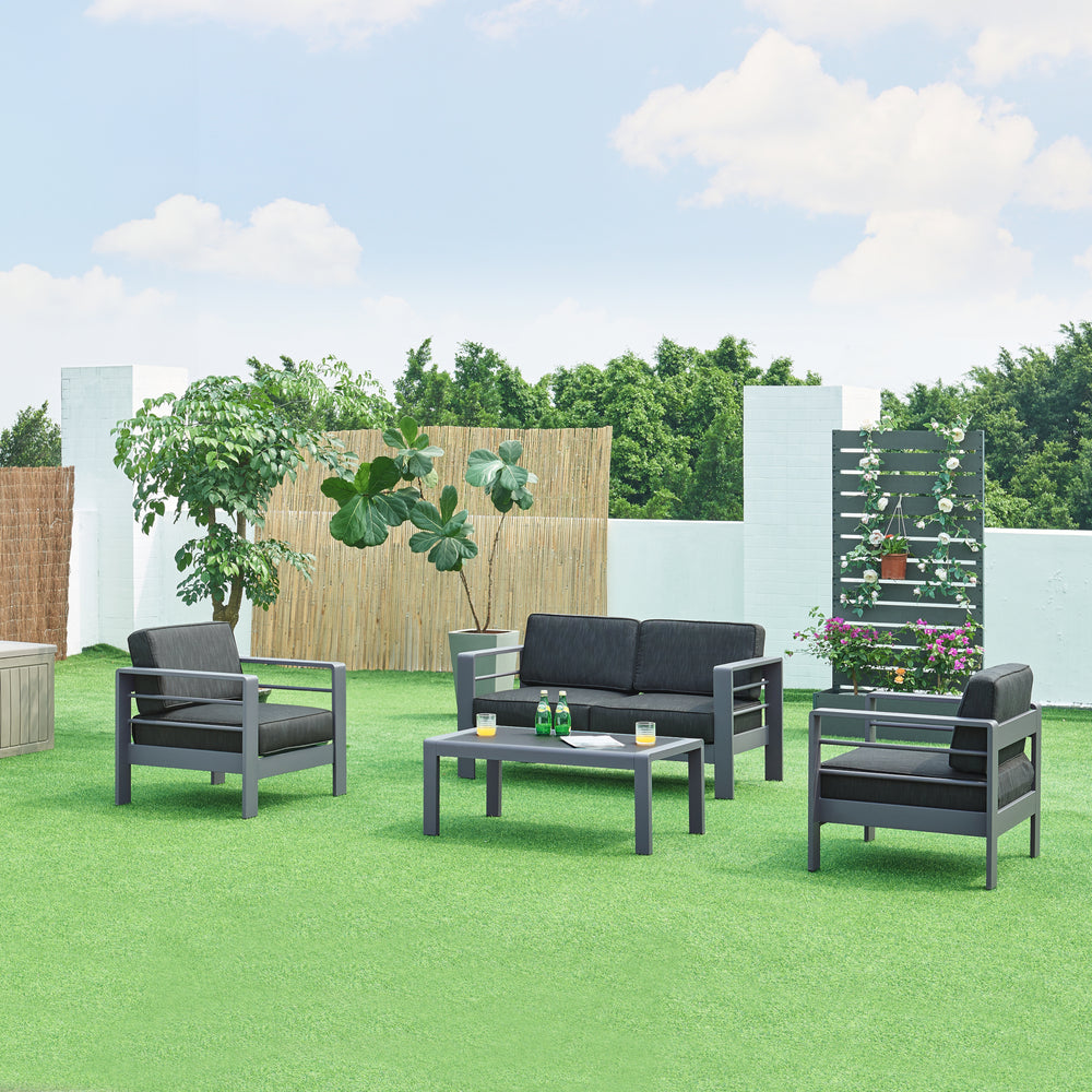 Havemøbelsæt Avise 4 dele Aluminium [casa.pro]