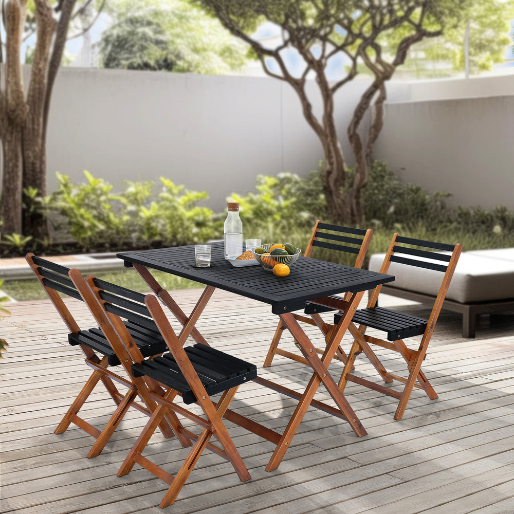 Havemøbelsæt Altamura 5 - dele Akacietræ FSC® - certificeret [en.casa] - premiumXL