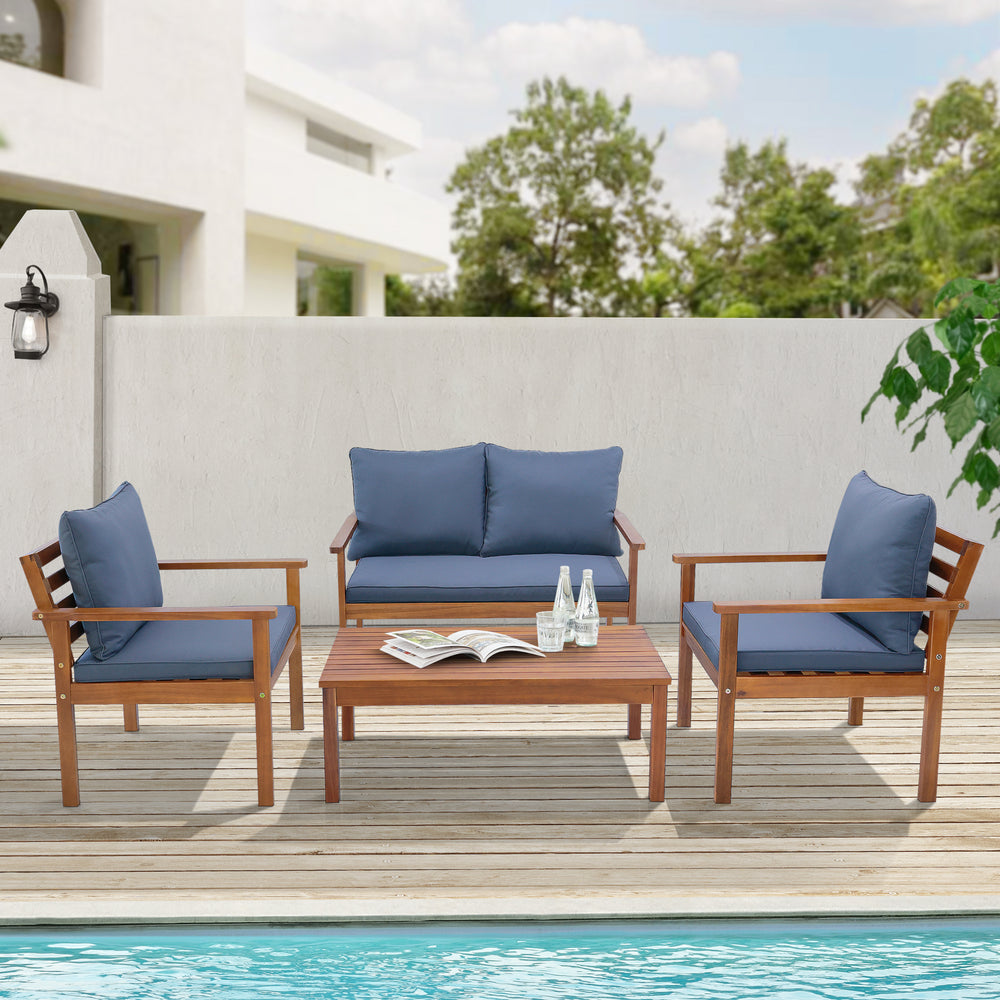 Havemøbelsæt Brittoli 4 - dele Akacietræ FSC® - certificeret [en.casa] - premiumXL