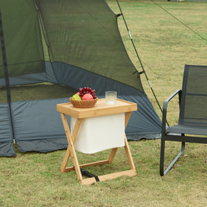 Picnicbord Hattfjelldal 53x48x32cm bambus [en.casa] - premiumXL