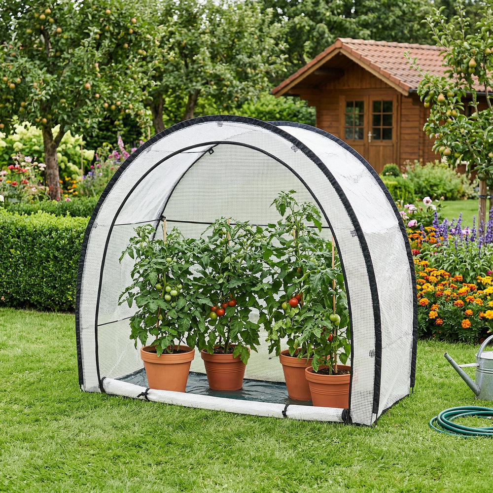Tomatdrivhus af folie Larshasas 180x80x170 cm Transparent [en.casa]