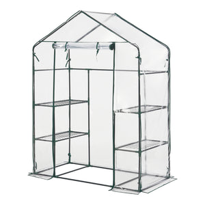 Drivhus Hoorn med hylder 140x73x195cm Transparent [en.casa] - premiumXL