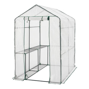 Drivhus Oosterhout med hylder 120x186x190cm Transparent [en.casa] - premiumXL