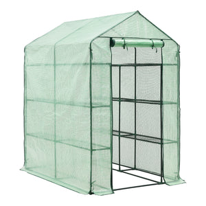 Drivhus Vale med hylder 120x170x194cm Grøn [en.casa] - premiumXL