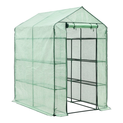 Drivhus Vale med hylder 120x170x194cm Grøn [en.casa] - premiumXL