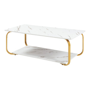Sofabord Kolta 120x60x43 cm marmorlook [en.casa]