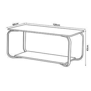 Sofabord Kolta 120x60x43 cm marmorlook [en.casa]