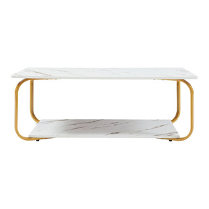 Sofabord Kolta 120x60x43 cm marmorlook [en.casa]