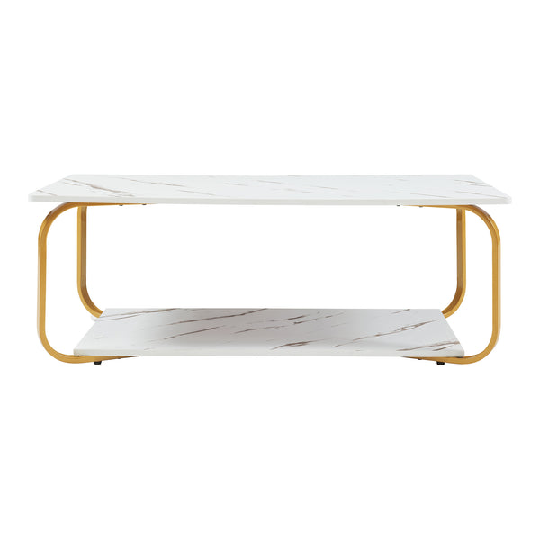 Sofabord Kolta 120x60x43 cm marmorlook [en.casa]