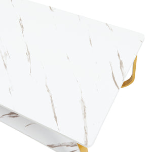 Sofabord Kolta 120x60x43 cm marmorlook [en.casa]