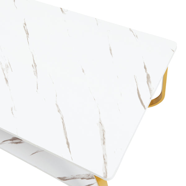 Sofabord Kolta 120x60x43 cm marmorlook [en.casa]