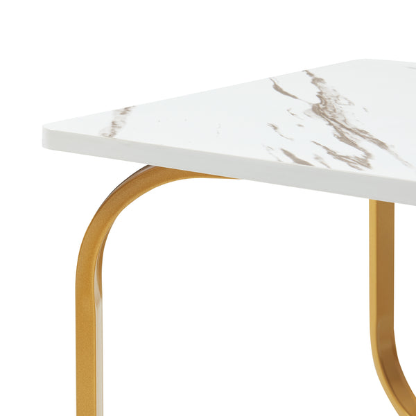 Sofabord Kolta 120x60x43 cm marmorlook [en.casa]