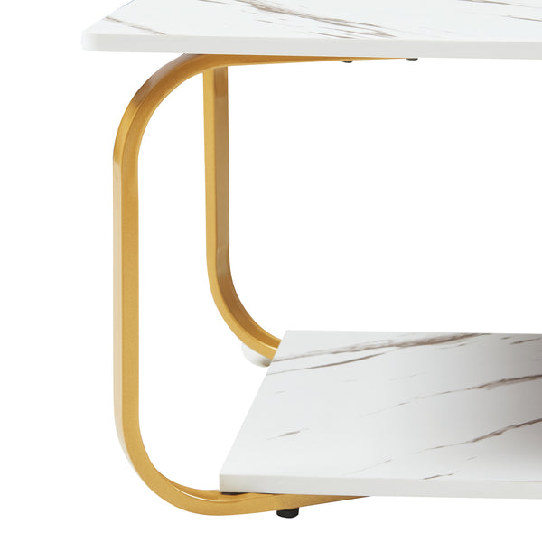 Sofabord Kolta 120x60x43 cm marmorlook [en.casa]