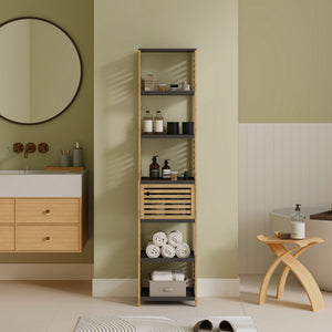 Badreol Kydesby Bambus Natur/Grå [en.casa]