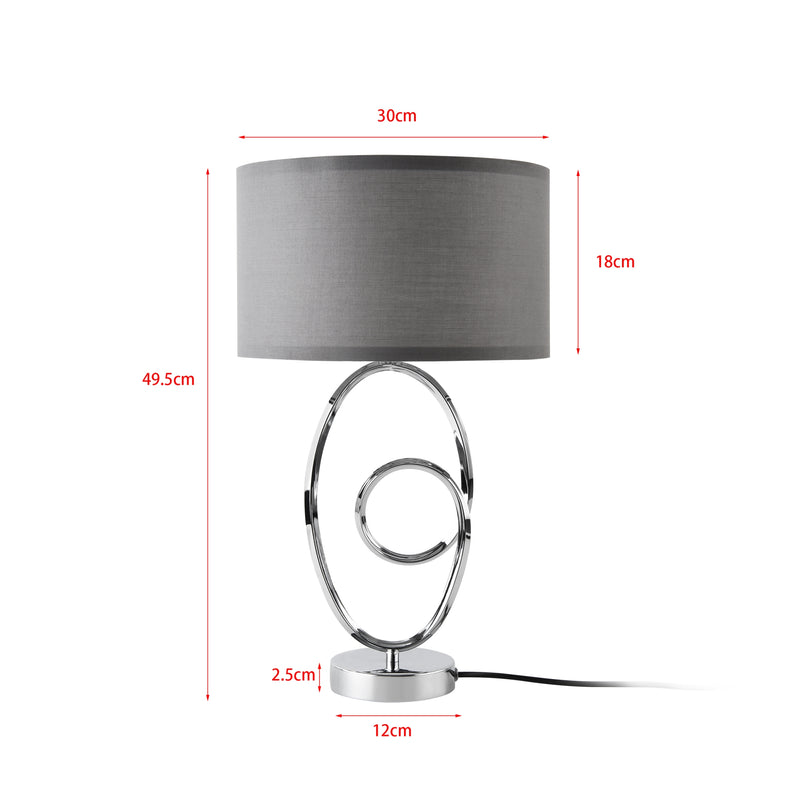 Målskitse Bordlampe Torquay grå [lux.pro].