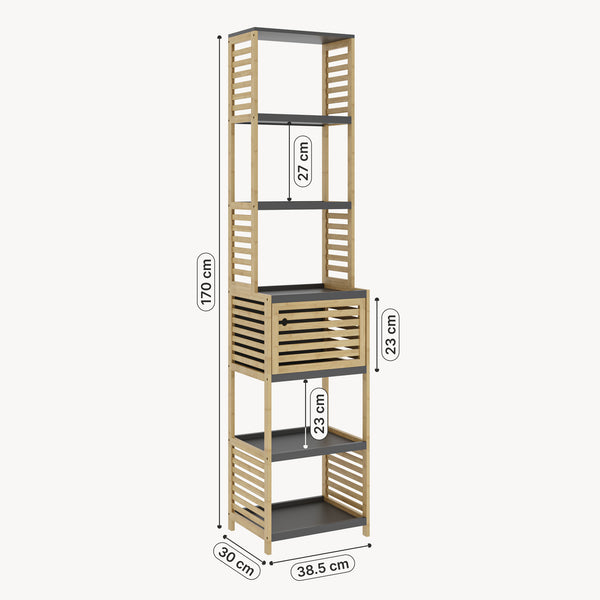 Badreol Kydesby Bambus Natur/Grå [en.casa]