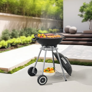 Apricena rund grill 80x49x47cm sort [casa.pro].