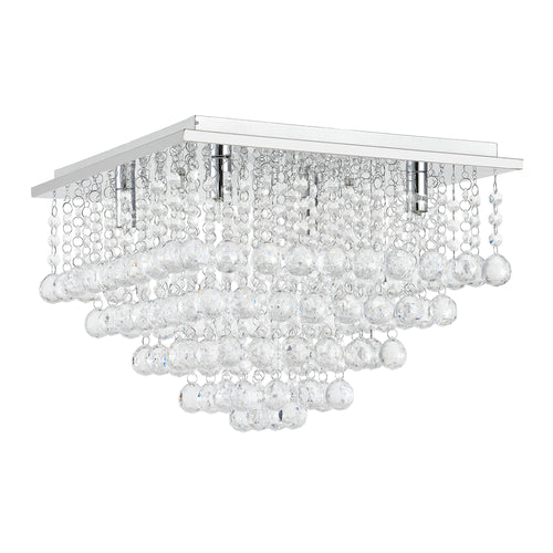 Krystal loftlampe [38x38cm] loftlampe lysekrone værelselampe krom [lux.pro] - premiumXL