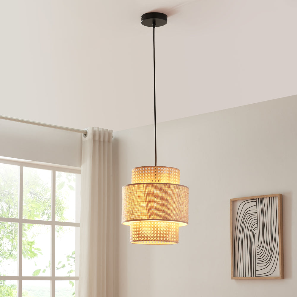 Hængelampe Biggar rattanlook/fletmønster [lux.pro] - premiumXL