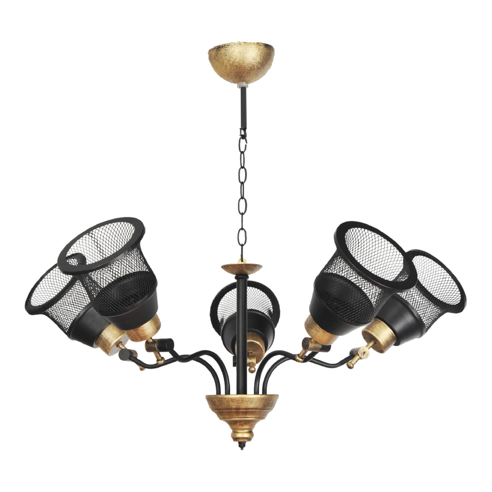 Langport pendel 3/5-lys sort/guld [lux.pro]