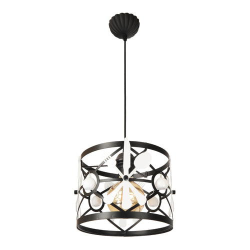 Pendellampe Patchway Schwarz / Weiß 1 x E27 [lux.pro]