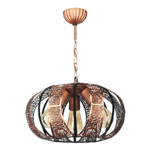 Harpenden pendellampe 3 x E27 kobberfarvet [lux.pro].