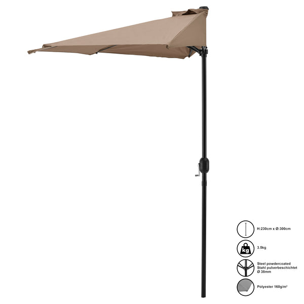 Halvparasol Eger Ø300 Halvrund i forskellige farver [casa.pro]