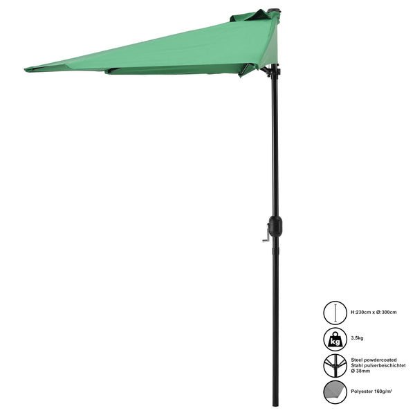 Halvparasol Eger Ø300 Halvrund i forskellige farver [casa.pro]