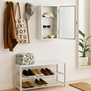 Zundert vægskab med ribbet glasdør 60x35x15 cm stål [en.casa]