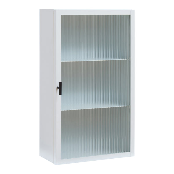 Zundert vægskab med ribbet glasdør 60x35x15 cm stål [en.casa]