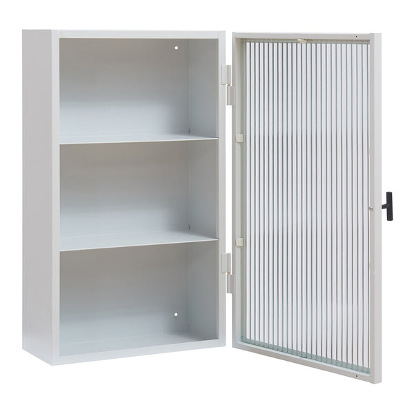 Zundert vægskab med ribbet glasdør 60x35x15 cm stål [en.casa]