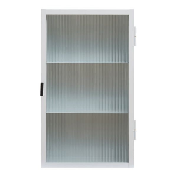 Zundert vægskab med ribbet glasdør 60x35x15 cm stål [en.casa]