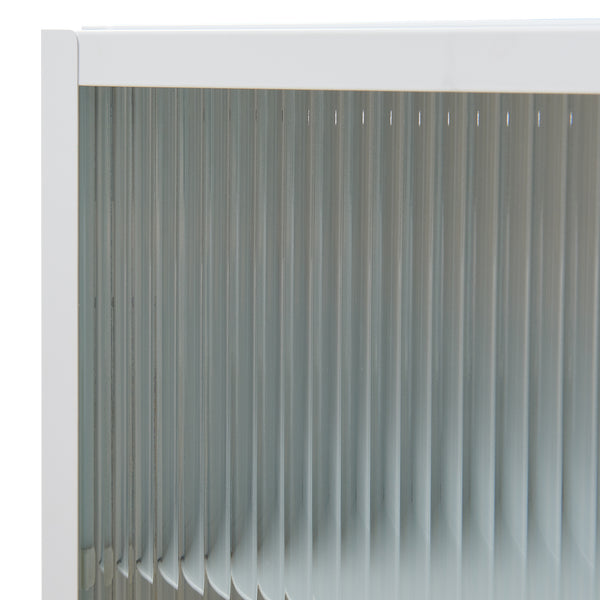 Zundert vægskab med ribbet glasdør 60x35x15 cm stål [en.casa]