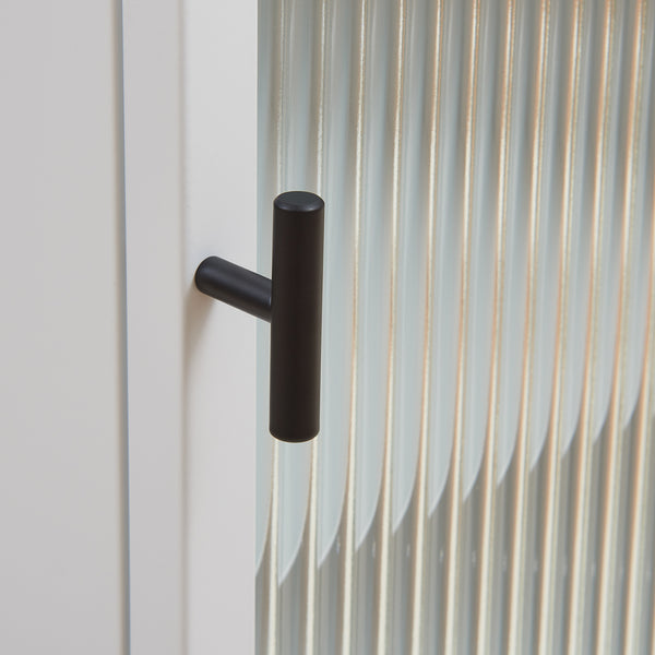 Zundert vægskab med ribbet glasdør 60x35x15 cm stål [en.casa]