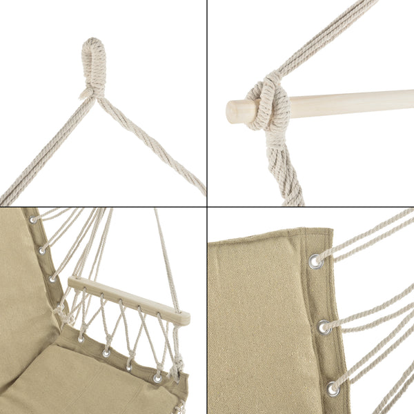 [casa.pro] Hængekøje stol-120x100x65cm-max.150 kg-med armlæn-siddeplads: 50x45cm-vælg model 