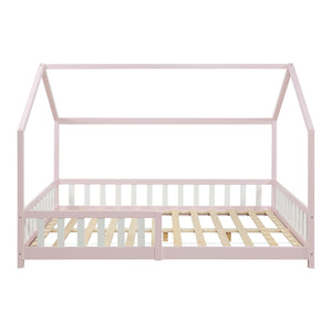 Husseng Hesel med madras og faldsikring Hvid [en.casa]