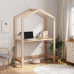 Børneskrivebord Suså 110x50x160cm fyrretræ [en.casa] - premiumXL