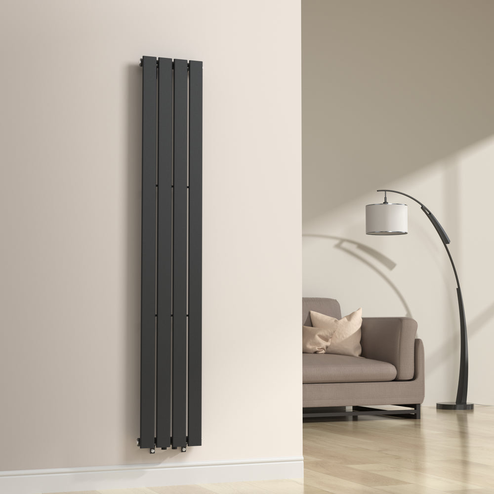 Designradiator Nore Black 180x30cm Enkeltlag 598W [neu.haus].
