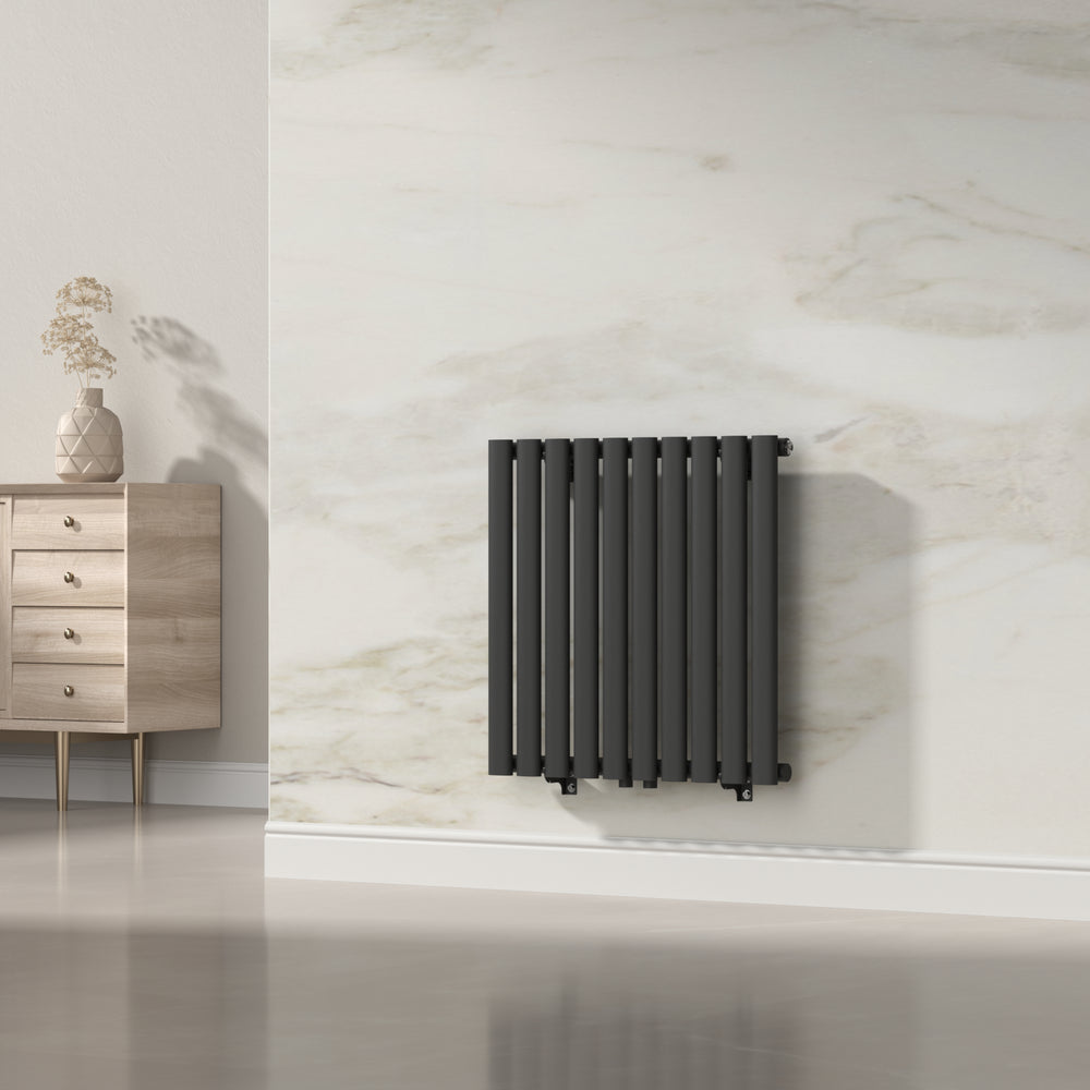 Design rørformet radiator Nore Black 60x60cm Enkeltlag 449W [neu.haus].
