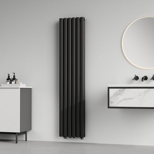 Design rørformet radiator Nore sort 160x36cm dobbeltlag 1198W [neu.haus]