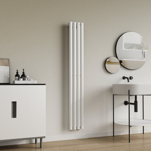 Design rørformet radiator Nore Hvid 160x24cm Enkeltlag 438W [neu.haus].