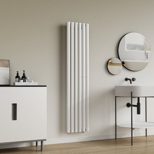 Design rørformet radiator Nore Hvid 160x36cm Enkeltlag 636W [neu.haus].