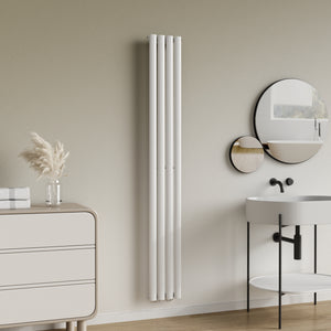 Design rørformet radiator Nore Hvid 180x24cm Enkeltlag 484W [neu.haus].