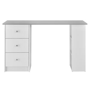 [en.casa]® Skrivebord Lemberg - 120x49x72cm - melaminbelagt spånplade - med skuffer og hylder - vælg modell