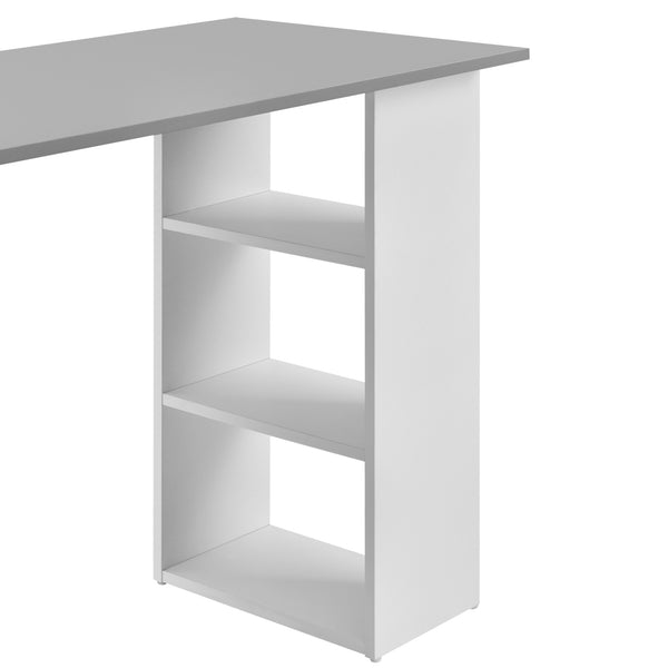 [en.casa]® Skrivebord Lemberg - 120x49x72cm - melaminbelagt spånplade - med skuffer og hylder - vælg modell