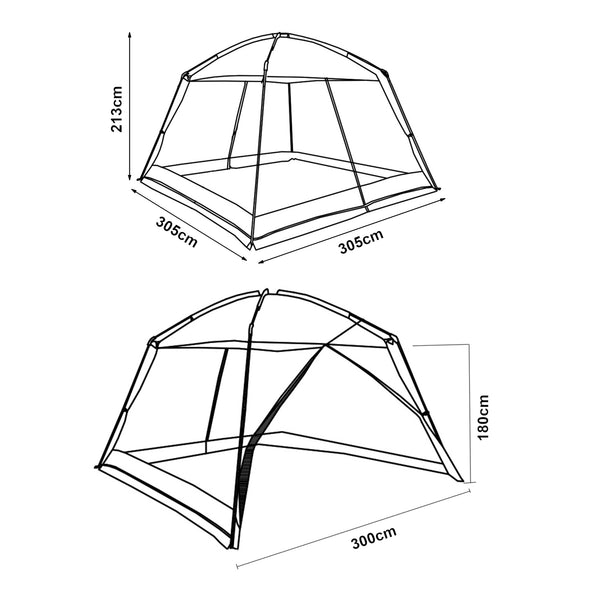Netpavillon Beekdaelen 305x305x213 cm i forskellige farver. [pro.tec]