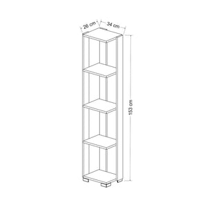 Aalestrup reol med 4 niveauer 153 x 34 x 26 cm i forskellige farver. farver [en.casa]