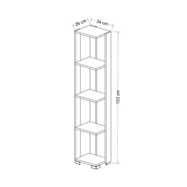 Aalestrup reol med 4 niveauer 153 x 34 x 26 cm i forskellige farver. farver [en.casa]