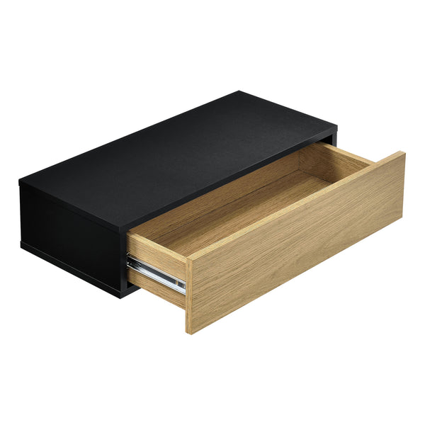 [en.casa]® Væghylde / Sengebord med skuffe - 50x24x12cm - i forskellige farver